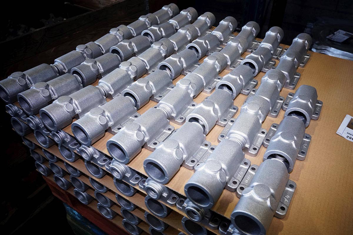 Piezas de aluminio granalladas